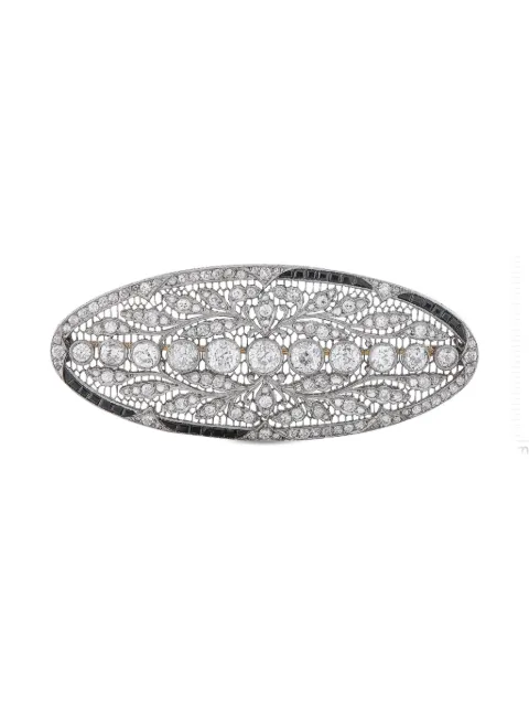 LB Exclusive platinum diamond sapphire brooch Silver MF35110625