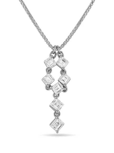 LB Exclusive platinum tiered-design diamond necklace Silver MF39110525