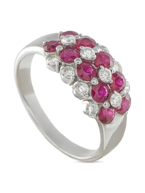 LB Exclusive 18K white gold diamond ruby ring Silver MF09110425