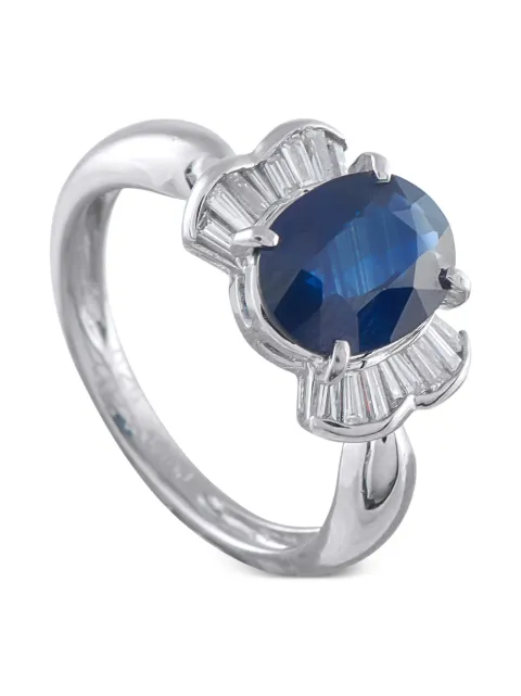 LB Exclusive platinum diamond sapphire fine ring Silver MF06110625