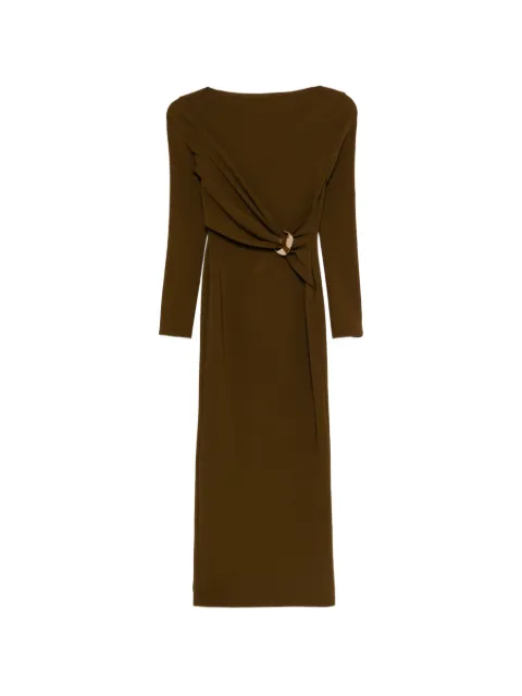 Roland Mouret appliqué-detail midi dress Brown RMRS26031MJEK