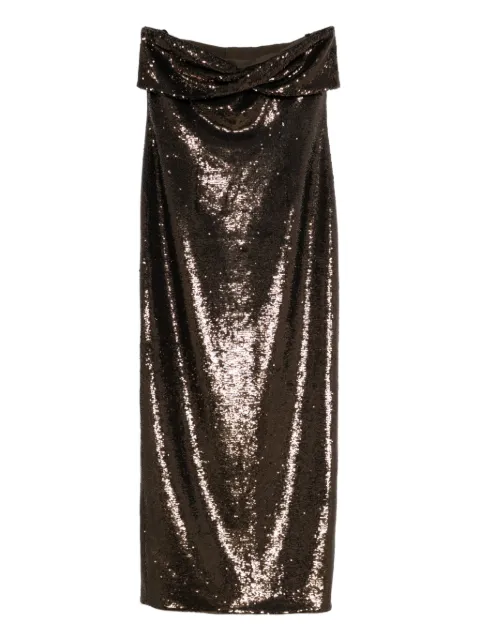 Roland Mouret sequin strapless dress Brown RMRS26008MSQBO