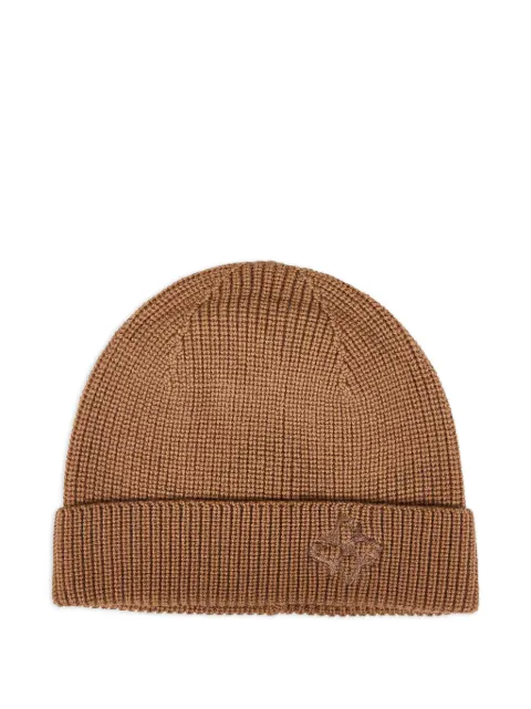 Tagliatore turn-up logo-embroidery beanie Brown GROUSEPWI2501