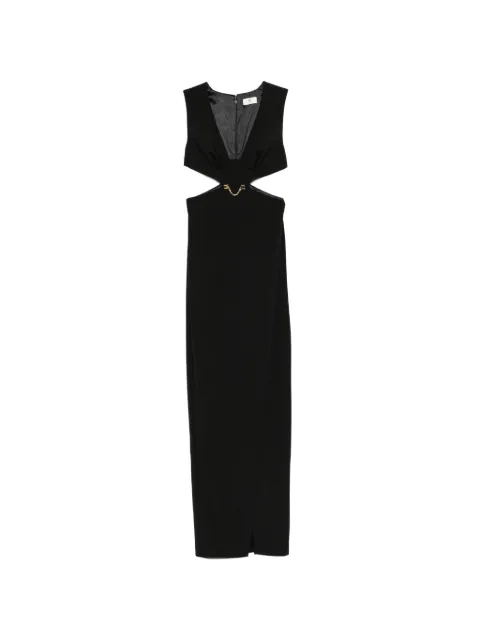 Elisabetta Franchi Red Carpet dress in lightweight crêpe fabric with cut-outs Black ABR0261E2