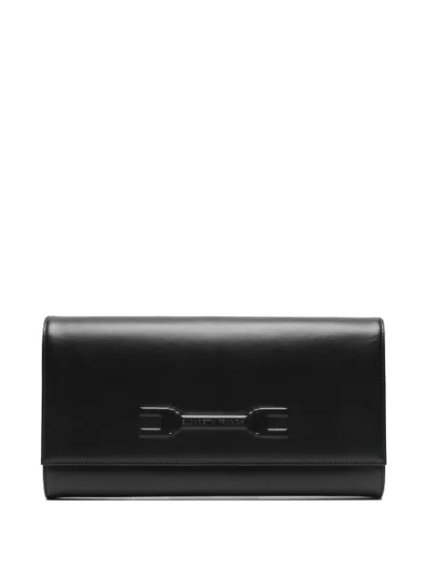 Elisabetta Franchi pouch bag with embossed logo Black BS99A61E2