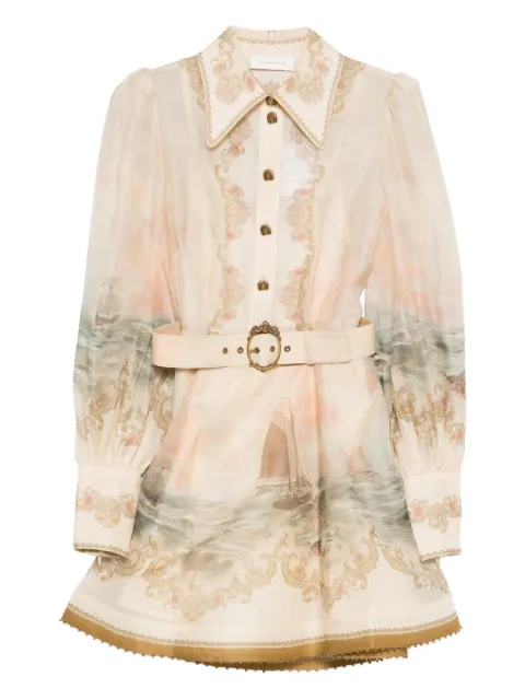 ZIMMERMANN buckle print dress Neutrals 6561DC261