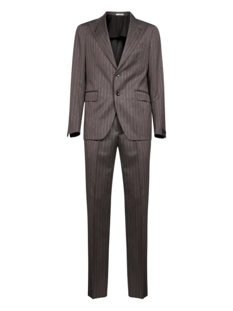Tagliatore pinstripe two-button suit Brown 2SVS26B11AI070133R