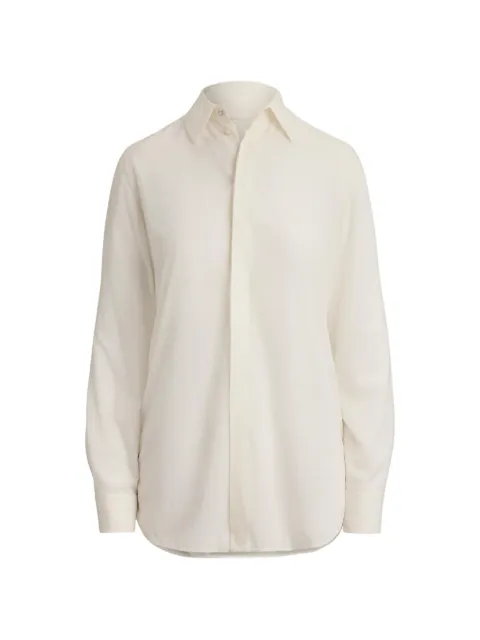 Ralph Lauren Collection Adrien embellished silk shirt Neutrals 290P09856002