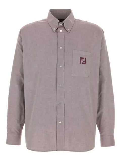 FENDI logo-embroidered shirt Purple FS1296AVZD