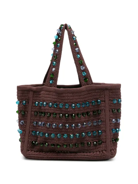 SANDRO beaded crochet bag Brown SFASA01728