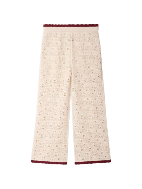 SANDRO crochet-knit trousers White SFPPA01942