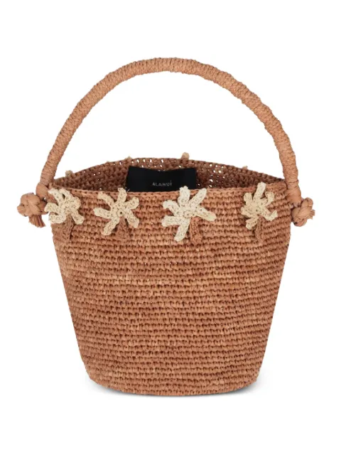 Alanui Shadow of The Palm palm-tree appliqué beach bag Brown LWMY005R26MAT001