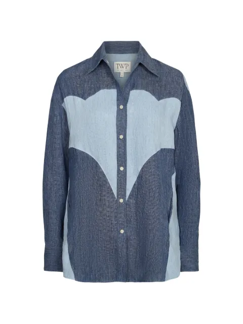 TWP austin panelled shirt Blue O555441W160