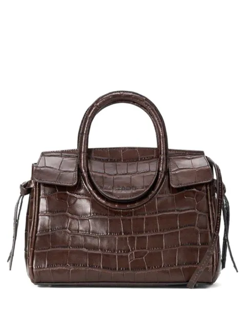 STAUD Mini Maude Carryall handle croc-effect tote bag Brown H26R4034SC