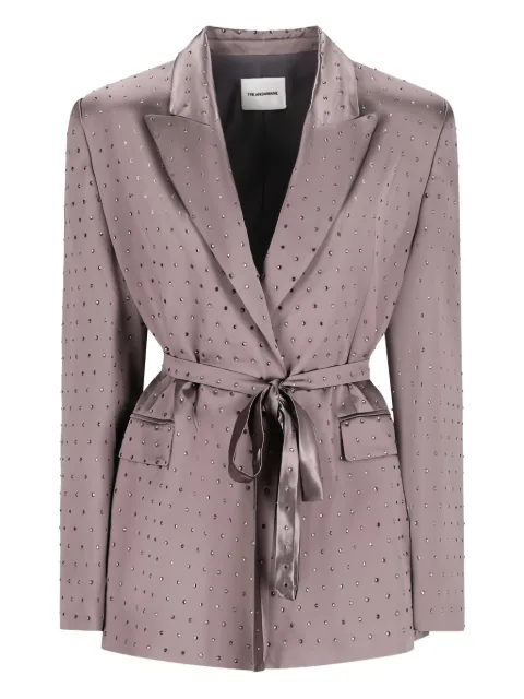 THE ANDAMANE crystal belted blazer Neutrals TM183007ATNV127