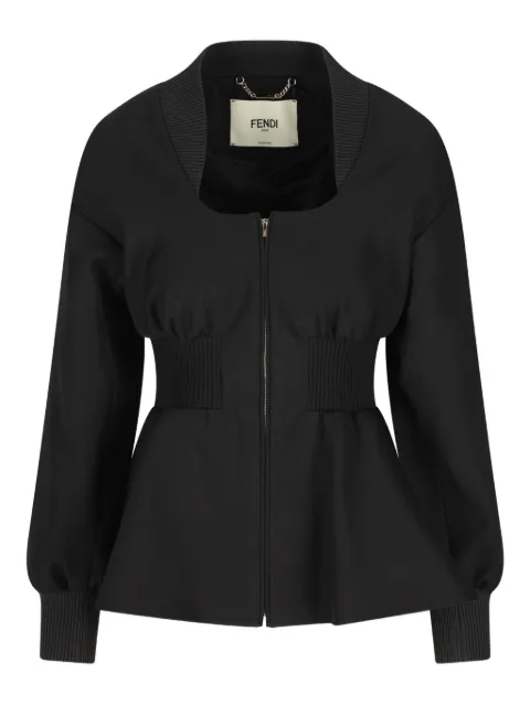 FENDI zip-up fitted jacket Black FJ7669AJYF