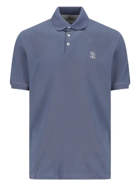 Brunello Cucinelli embroidered-logo polo shirt Blue ME8548788CBL48