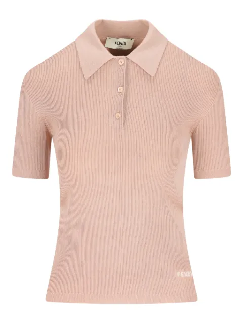 FENDI button-shirt short-sleeve polo shirt Pink FZXE48AW4B