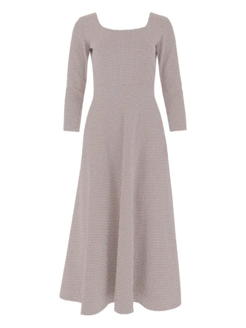 Rosie Assoulin Jackie Oh houndstooth-pattern midi dress Red C254D23WP139605