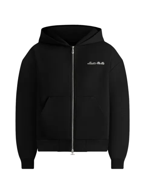 Manière De Voir JS002 unisex Signature relaxed fit zip hoodie Black UNX0027