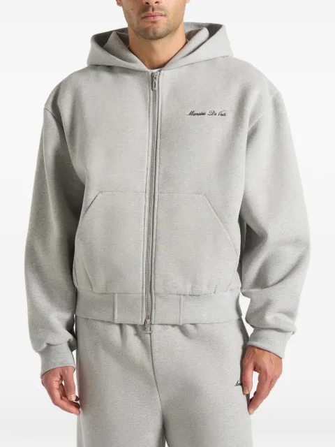 Manière De Voir JS002 Signature relaxed fit zip hoodie Grey UNX0027