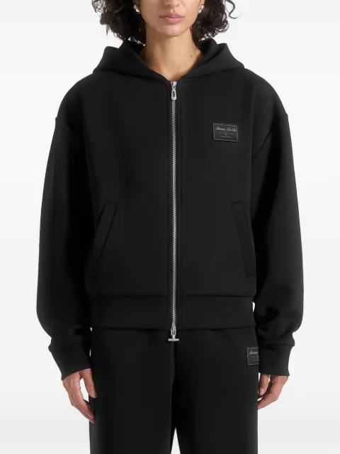 Manière De Voir Ray - neoprene cropped zip hoodie - black Black UNX0024