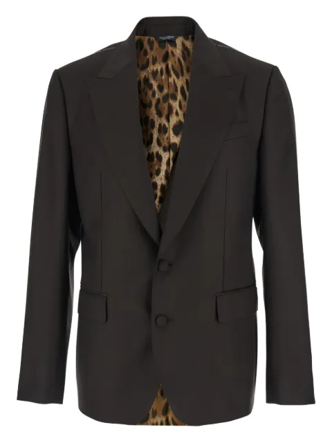 Dolce & Gabbana single-breasted Sicilia light jacket in light wool Brown G2TV4TFU269