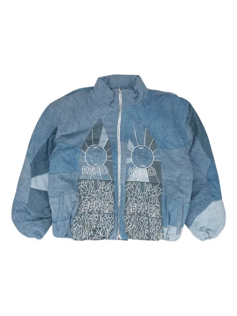 Who Decides War embroidered bomber jacket Blue 11300940008AW23