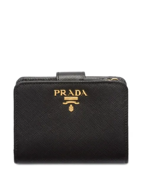 Prada small saffiano leather wallet Black 1ML018ZLP