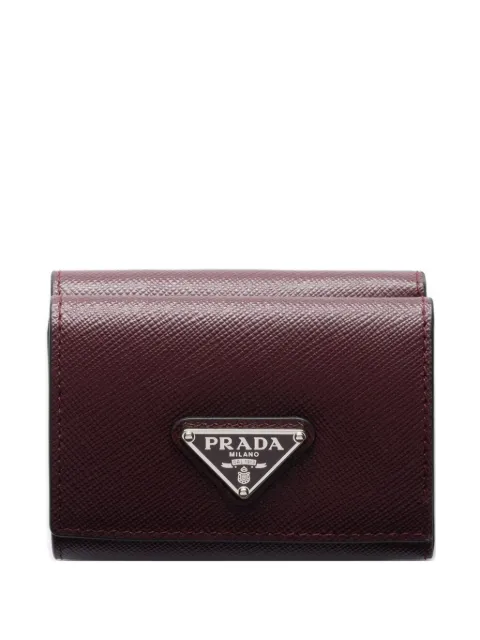 Prada snap triangle leather wallet Red 2MH042QHH