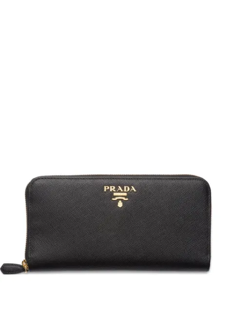 Prada large saffiano leather zip wallet Black 1ML506ZLP