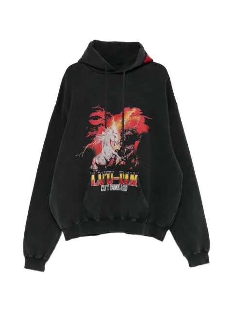 LỰU ĐẠN graphic-print oversized hoodie Black MT076JHF903