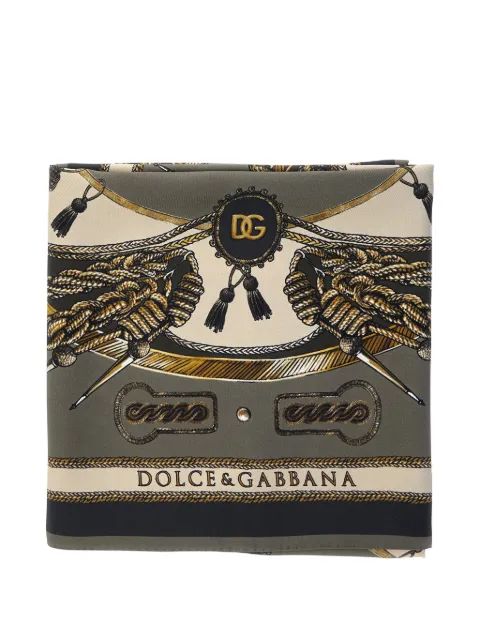 Dolce & Gabbana rope-print silk scarf Grey GQ348EHI12A