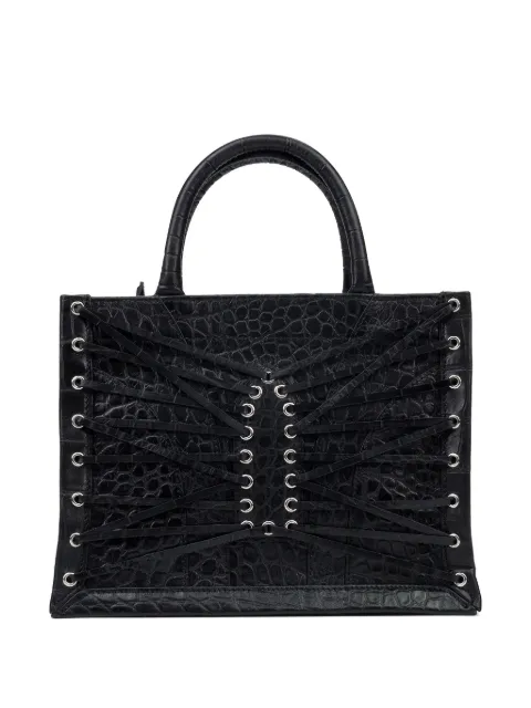 Who Decides War drawstring-detail tote bag Black 3340350002SS24