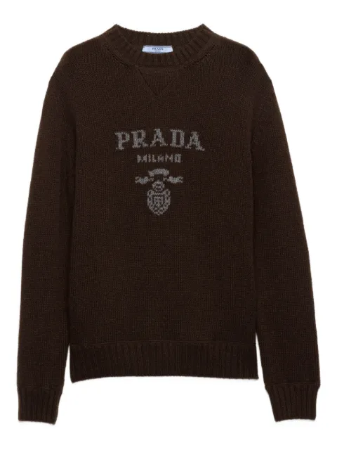 Prada logo crew-neck sweater Brown P24G1VS2321YMW