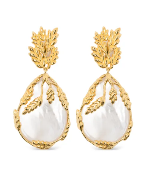 Aurelie Bidermann Françoise leaf-design earrings Gold FRAF15BO02NBMG