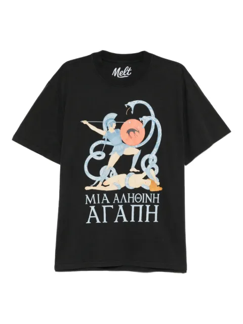 Melt cotton printed T-shirt Black MS5116