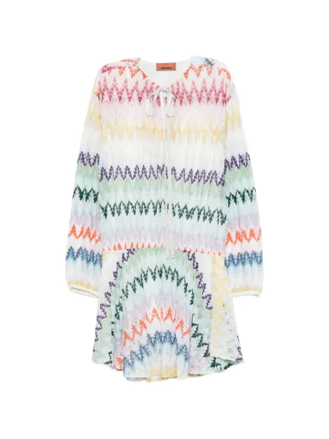 Missoni zigzag tie mini dress White DS26SG45BR015I