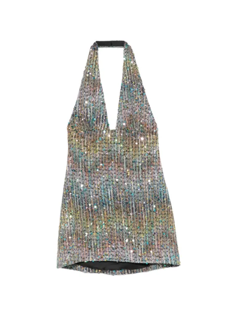 Missoni sequin-embellished halterneck mini dress Silver DS26SG4CBC0066