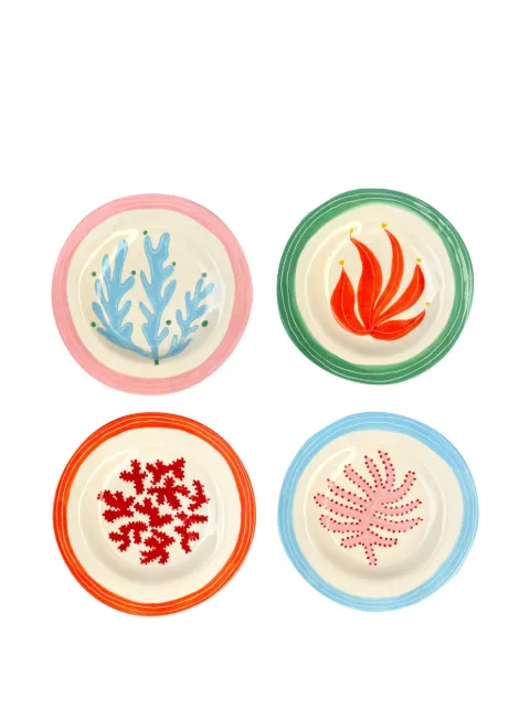 LAETITIA ROUGET sea-motif plates (set of four) White 25LRP04UTSS4