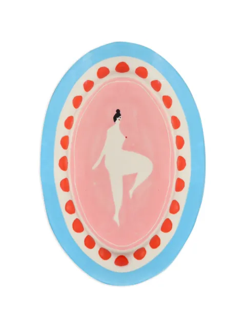 LAETITIA ROUGET woman-print decorative plate Pink 25LRP01F