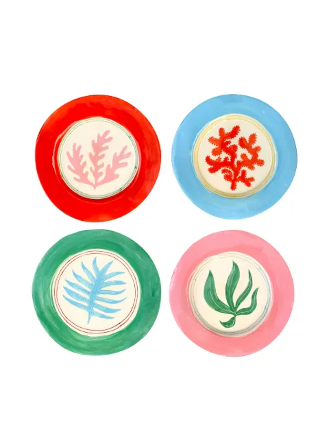 LAETITIA ROUGET Under The Sea dinner plates (set of four) Red 25LRP03UTSS4