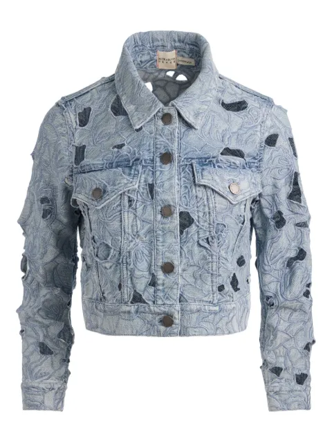 alice + olivia embroidered eyelet jacket Blue CD512D94221