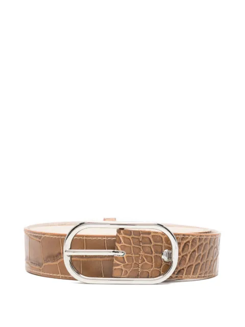 HERSKIND crocodile-embossing leather belt Brown 5893289071