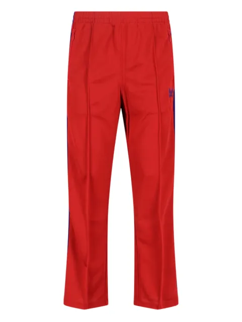 Needles logo-detail side-stripe track pants Red RW318