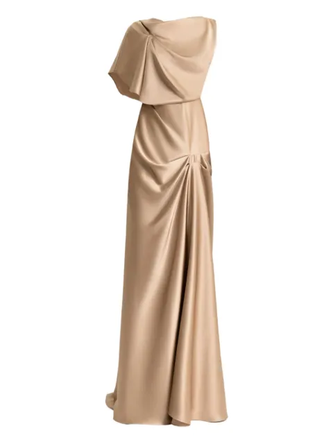 Gemy Maalouf draped-neckline maxi dress Neutrals EDPF252093LD