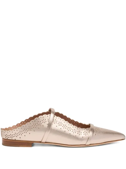 Malone Souliers metallic broderie flats Gold MAUREENFLAT375