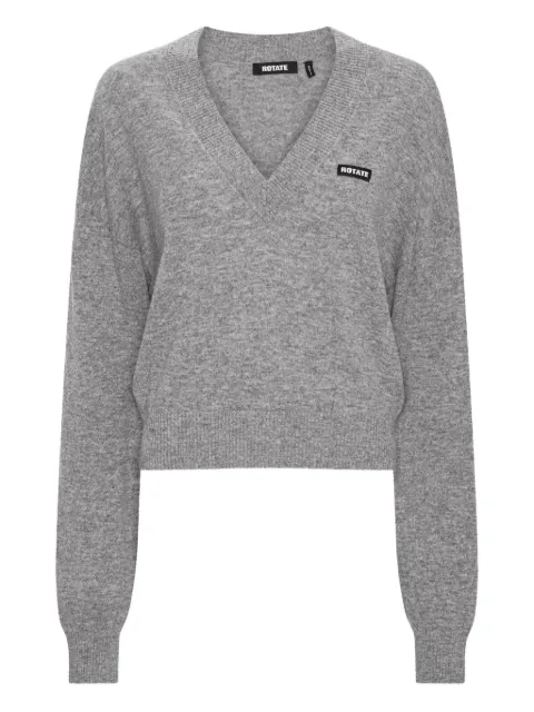 ROTATE BIRGER CHRISTENSEN V-neck logo sweater Grey 1163221093