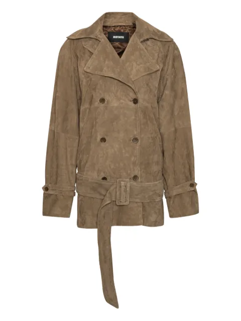 ROTATE BIRGER CHRISTENSEN belted oversize suede jacket Brown 1153101683