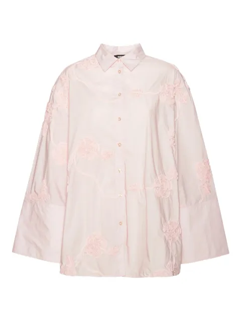 ROTATE BIRGER CHRISTENSEN flower-appliqué oversized shirt Pink 1151031809